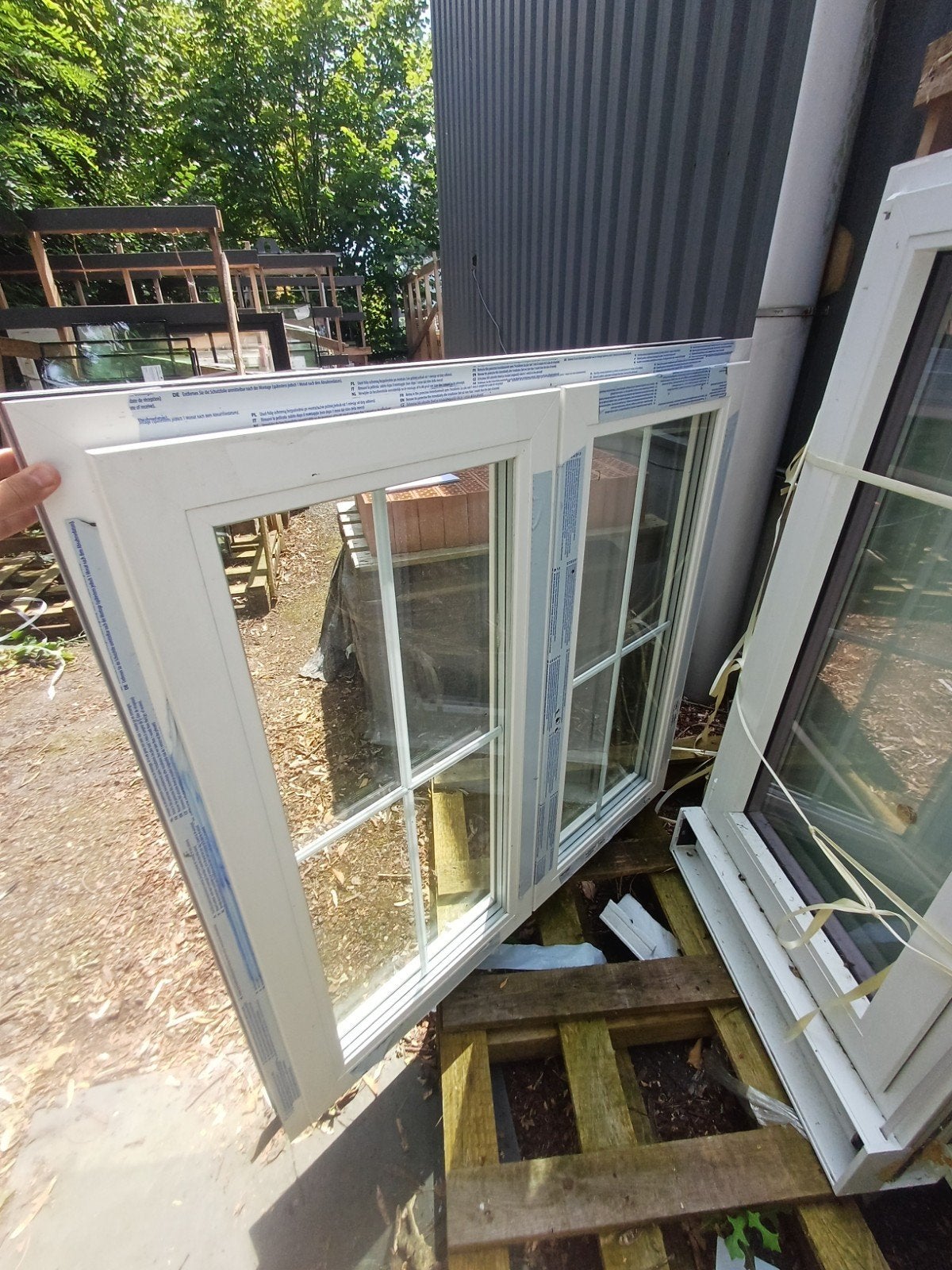 Pvc raam met glas dubbel vleugel, Doe-het-zelf en Bouw, Glas en Ramen, Ophalen, Gevelraam of Ruit, 80 tot 120 cm, 120 tot 160 cm