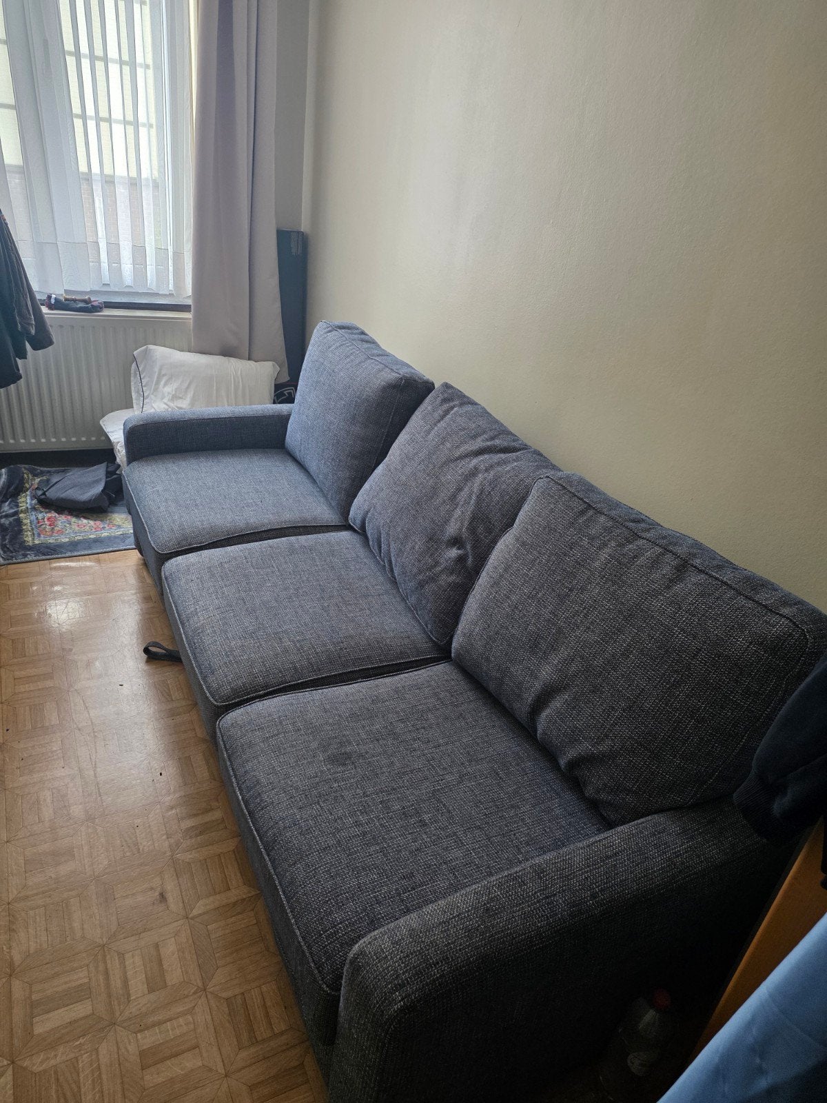 canapé lit, 90 cm, Gris, Comme neuf, Enlèvement