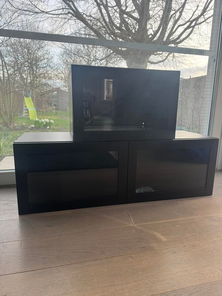 Tv kast met glas, Ophalen, Zo goed als nieuw
