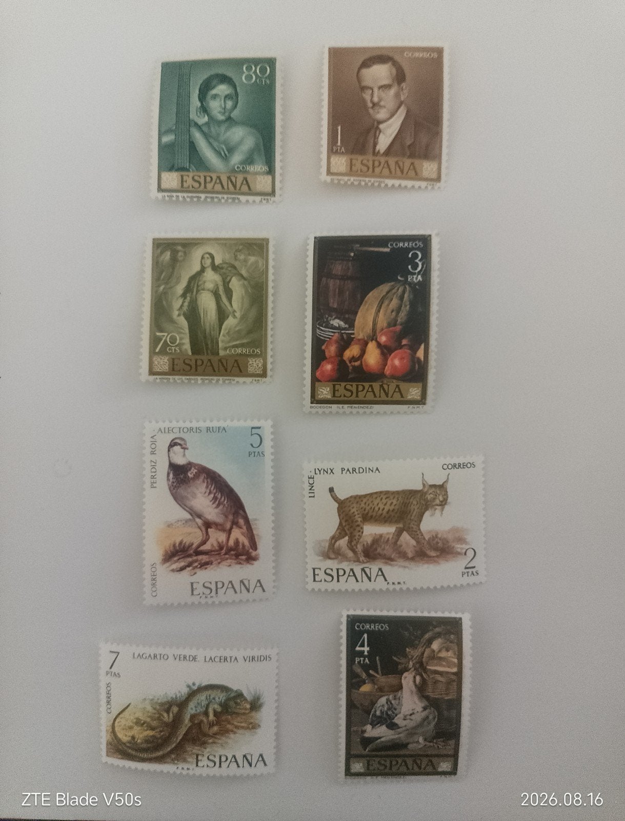 8 Postzegels History, Postzegels en Munten, Postzegels | Europa | Spanje, Ophalen of Verzenden