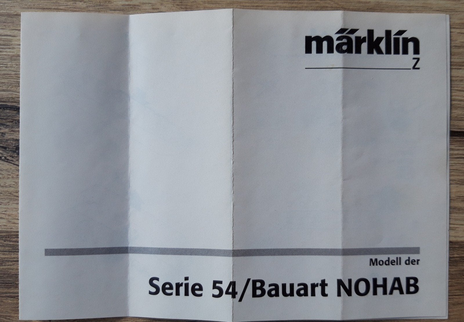 Marklin z serie 54 gebruiksaanwijzing, Ophalen of Verzenden