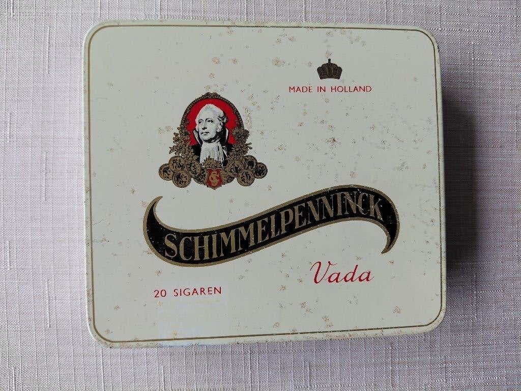 Vintage metalen sigarendoos Schimmelpenninck, Ophalen of Verzenden, Gebruikt, Tabaksdoos of Verpakking