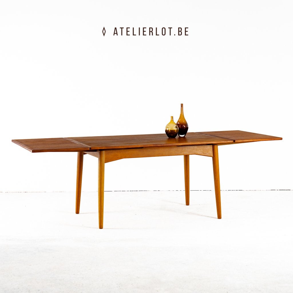 Eettafel model 50 teak – Omann Jun Møbelfabrik, Cinq personnes ou plus, Enlèvement, Utilisé, 50 à 100 cm