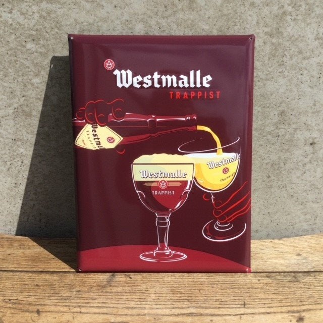 Metalen bordje WESTMALLE TRAPPIST bier, Ophalen of Verzenden, Zo goed als nieuw, Reclamebord, Plaat of Schild