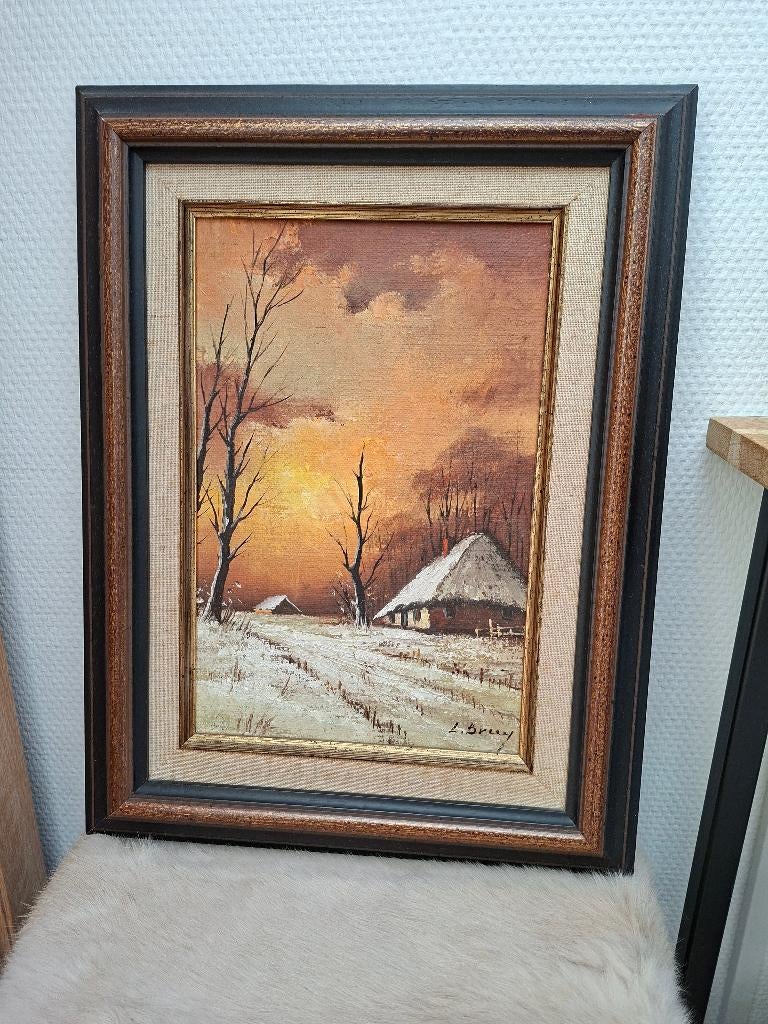Schilderij sneeuwlandschap L.Bruy 32x40, Enlèvement