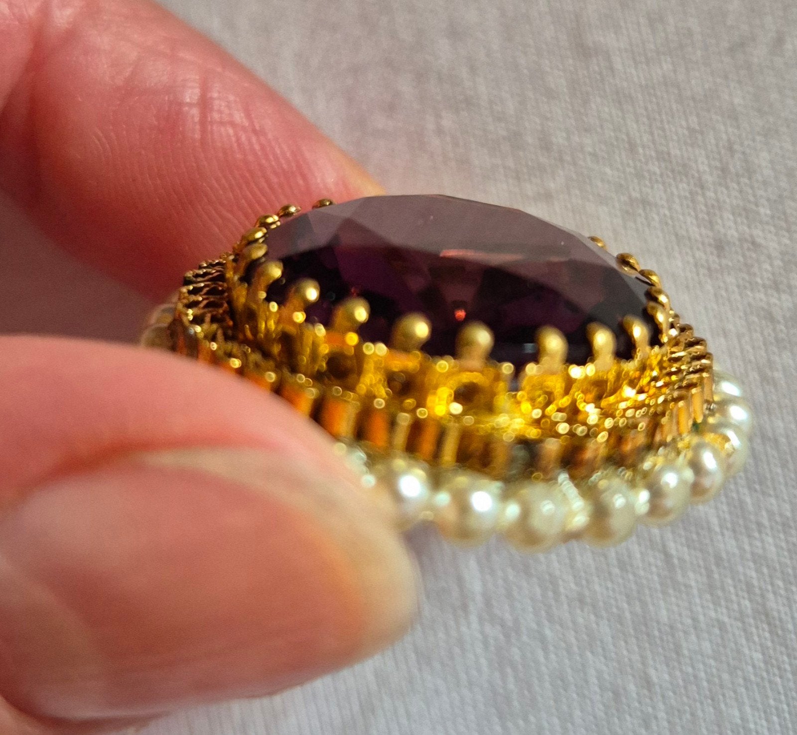 Broche à facettes victorienne vintage, Enlèvement ou Envoi, Comme neuf