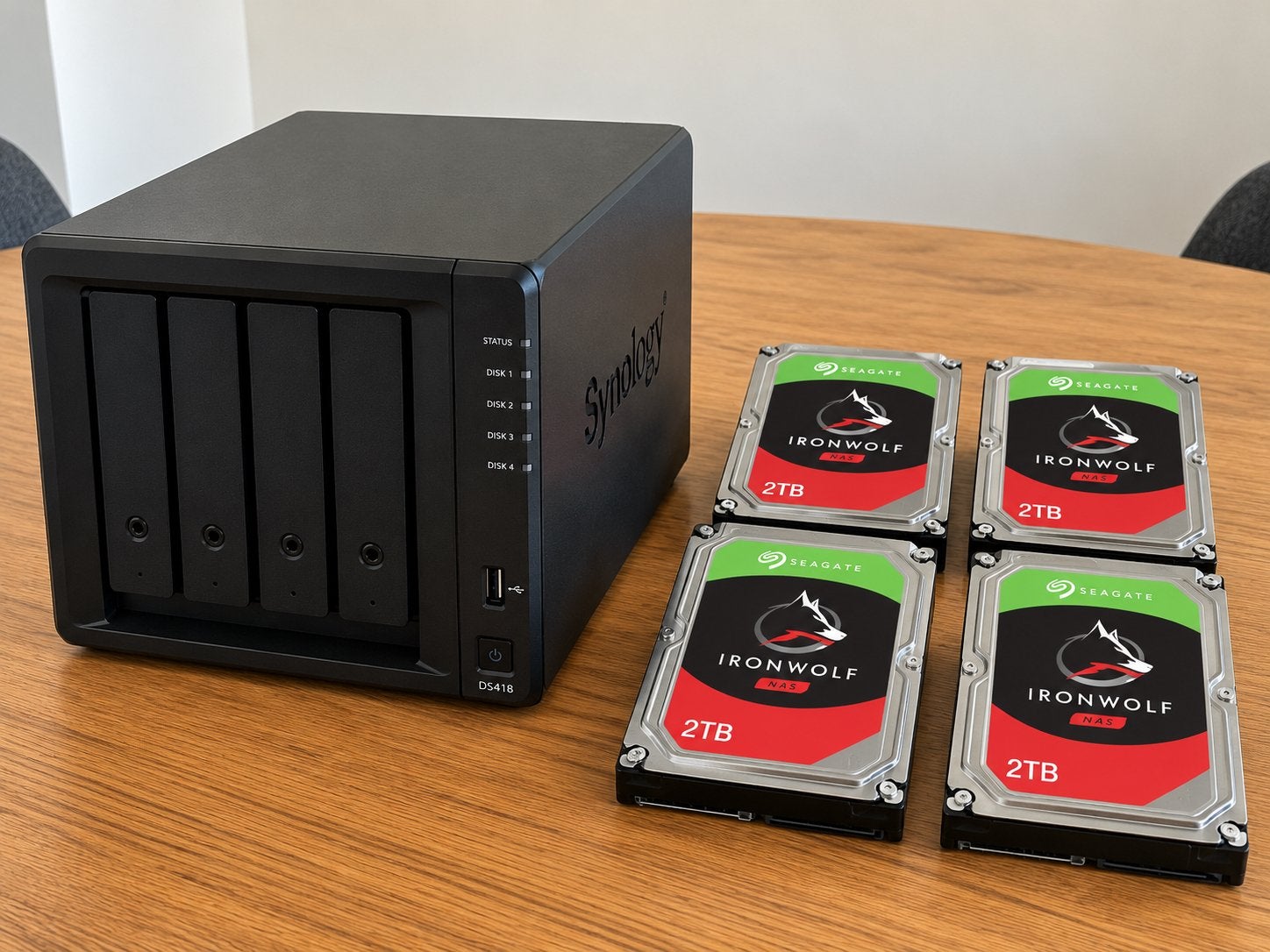 Synology DS418 NAS – 8 TB opslag – 4 Seagate IronWolf, Computers en Software, Ophalen of Verzenden, Zo goed als nieuw