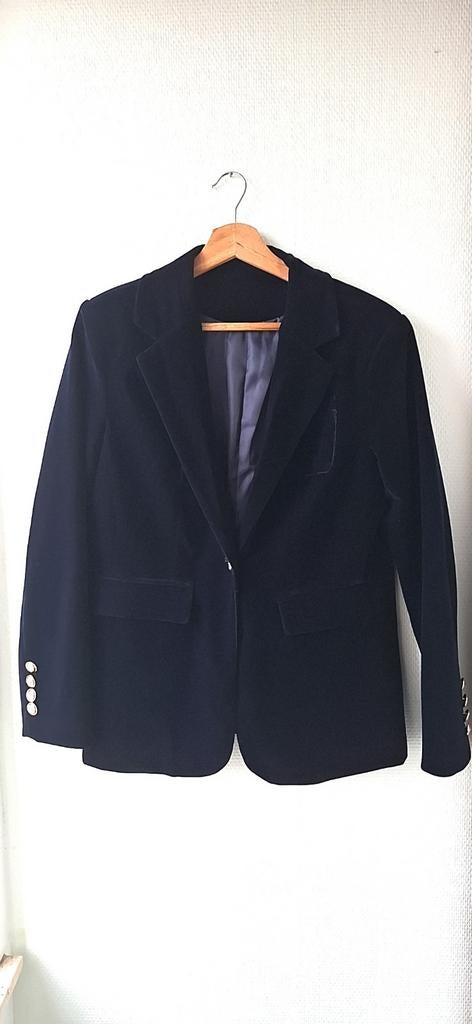 Blazer bleu marine en velours, Ophalen of Verzenden, Blauw