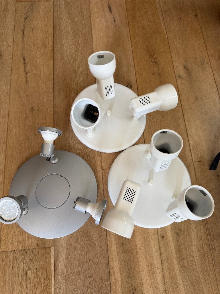 Lot de 3 plafonniers avec 3 spots orientables chacun, Enlèvement, Utilisé