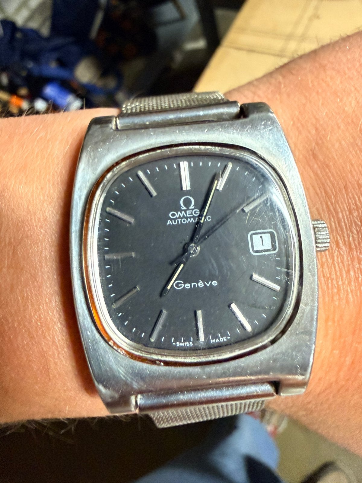 Omega Genève Automatic 166.0190 Vintage 1970s, Ophalen of Verzenden, Zo goed als nieuw, Staal, Omega