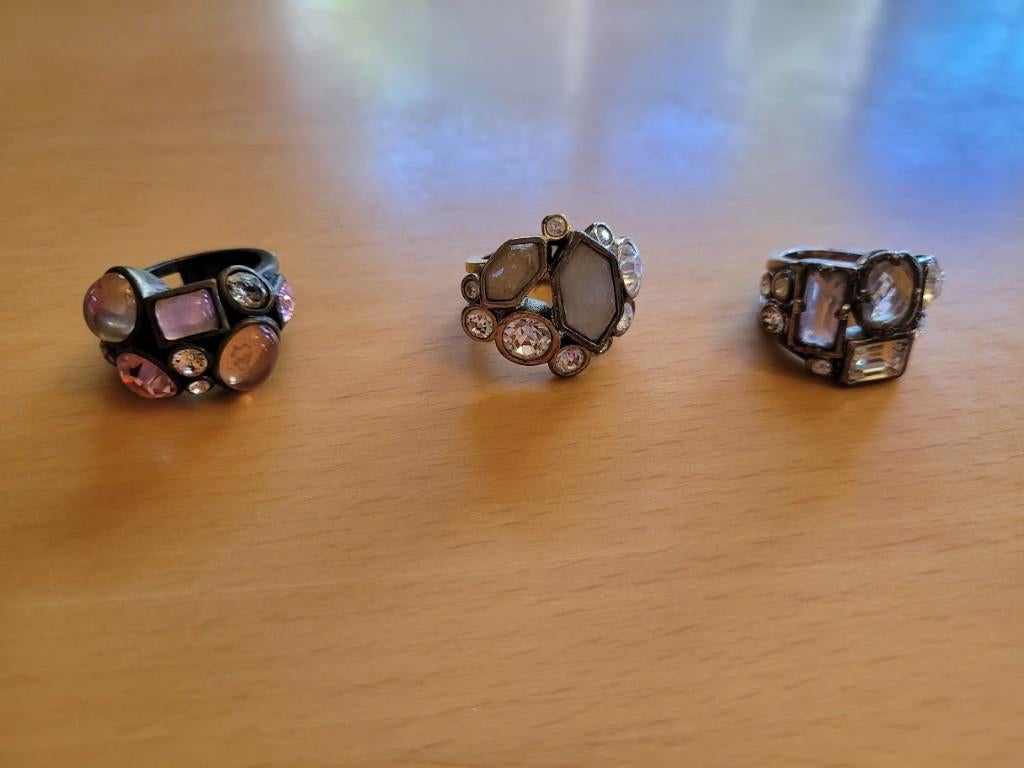 3x ringen juweel dyrberg Kern, Beige, Zo goed als nieuw, Dame, Overige materialen