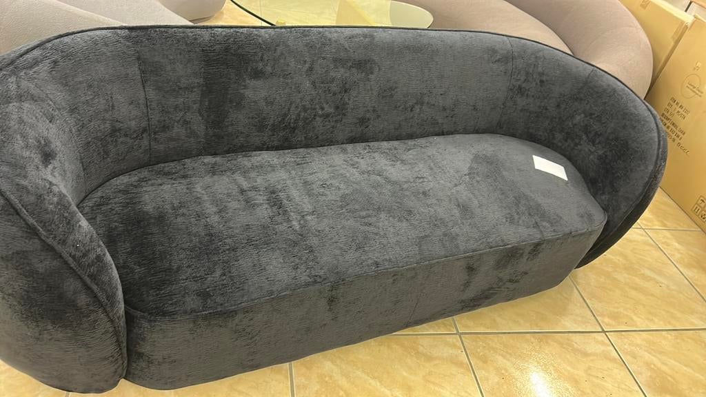 Donkerblauwe design sofa snelle verkoop wegens faillissement, Huis en Inrichting, Ophalen, Zo goed als nieuw, Stof