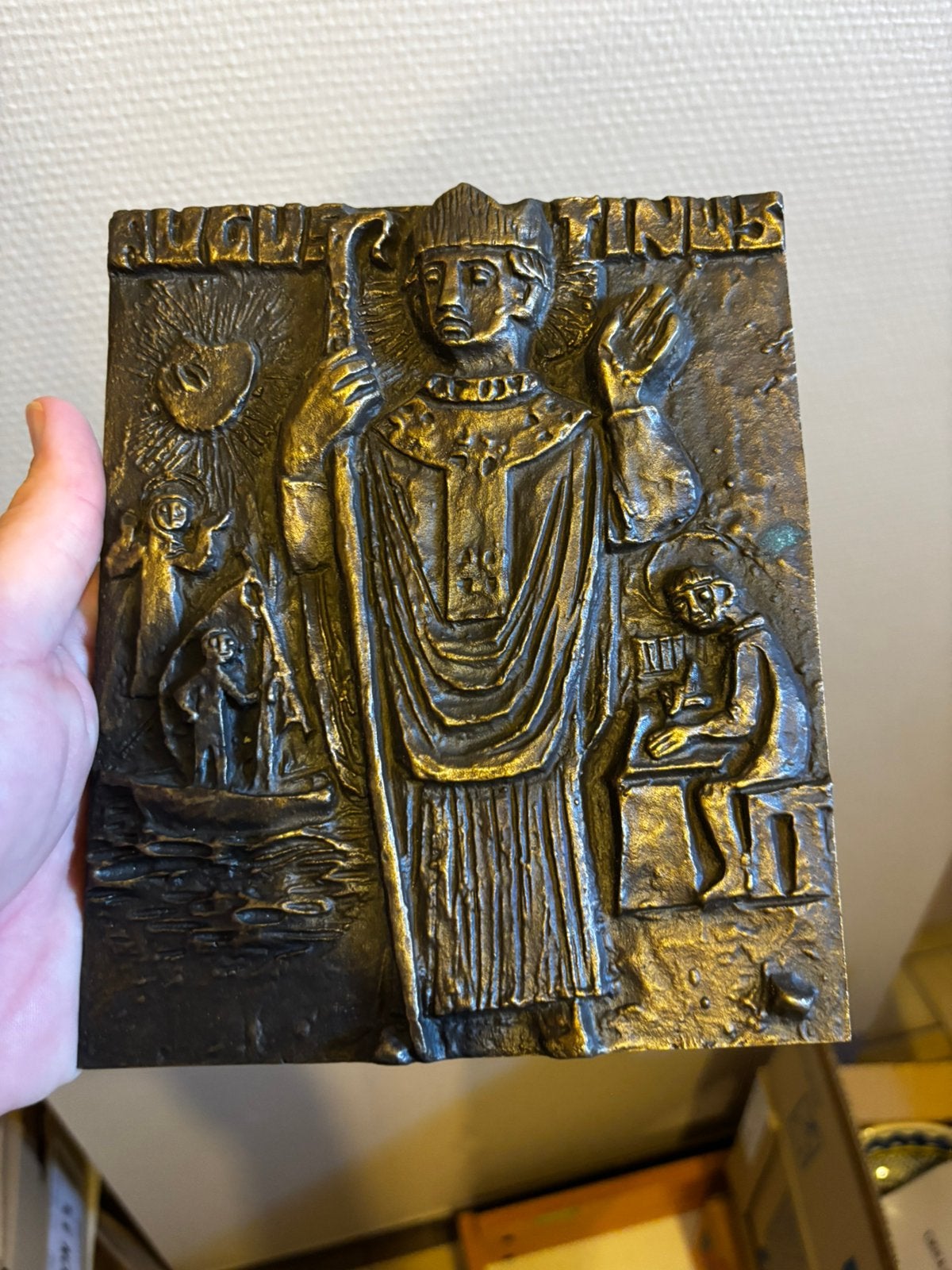 2 bronzen beeldjes Petrus en Paulus, Enlèvement, Comme neuf, Religion