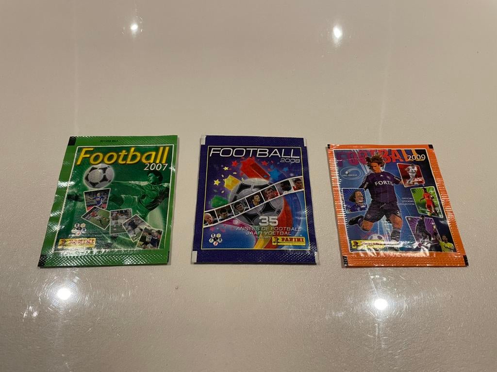 Panini - 3 Zakjes Football België 2007, 2008 & 2009, Ophalen of Verzenden, Zo goed als nieuw