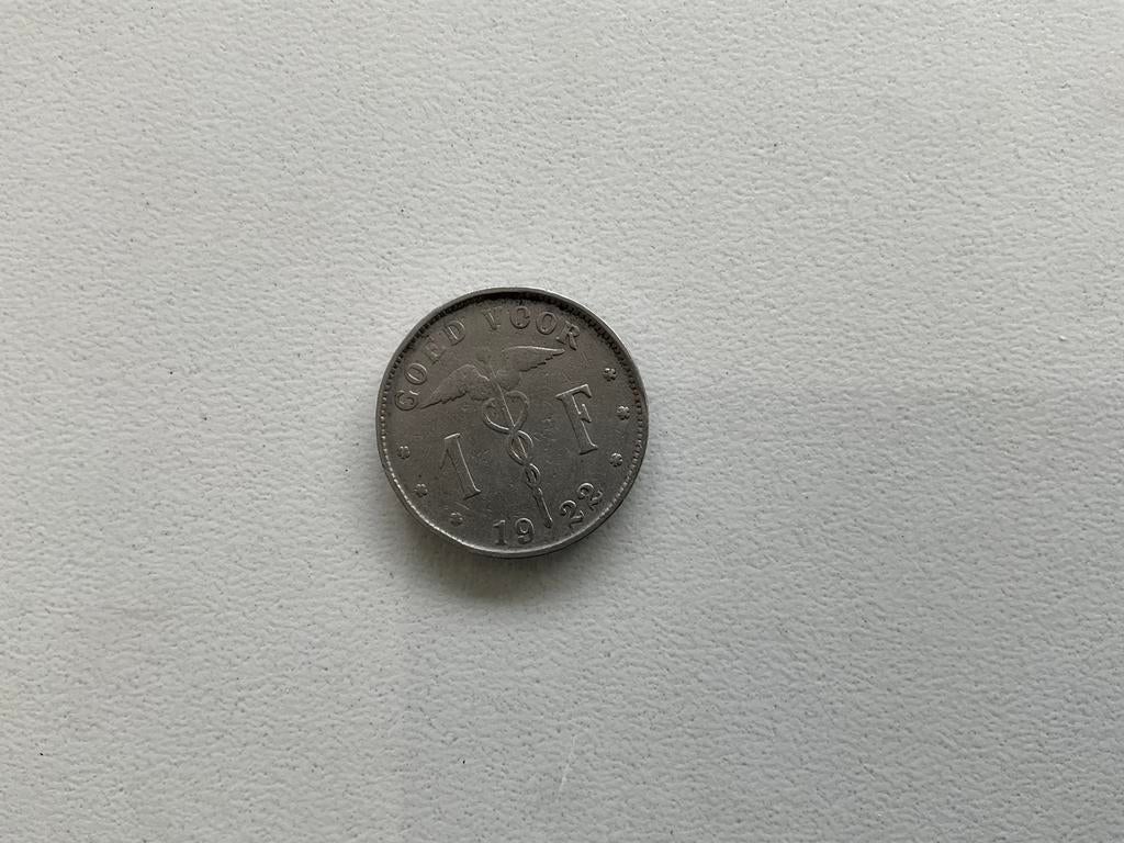 Zoldervondst: Belgische 1 Frank (Albert I)  "BELGIË", Ophalen of Verzenden