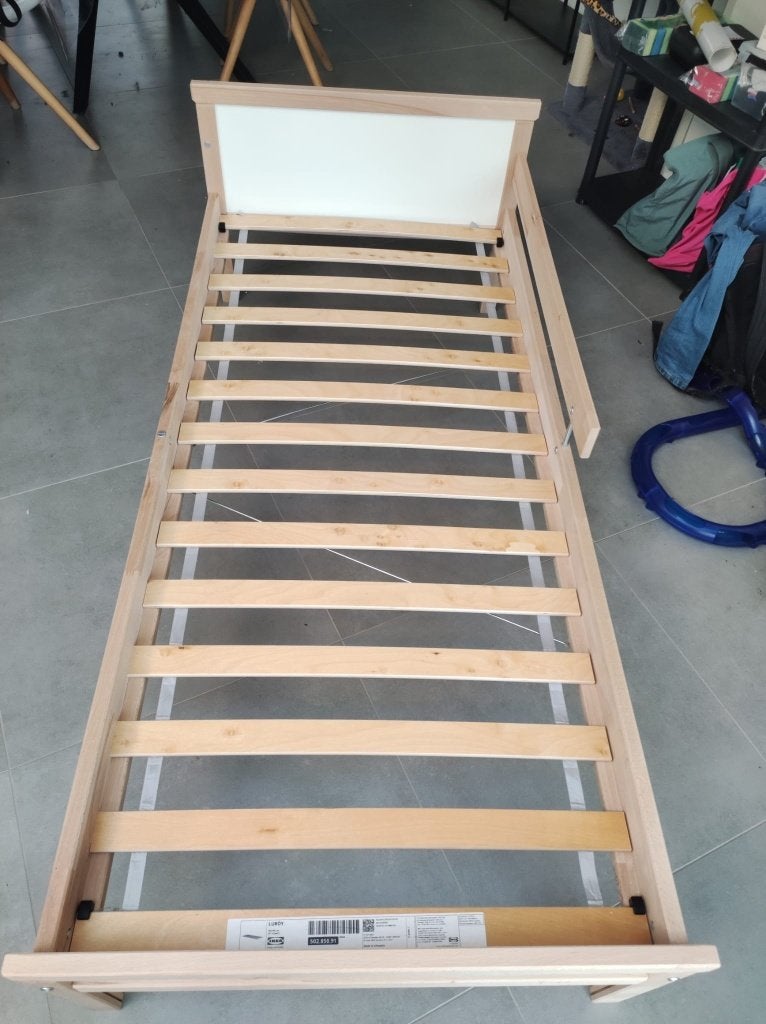 Peuterbed, Huis en Inrichting, Slaapkamer | Bedden, Ophalen, Gebruikt, Eenpersoons, Beige