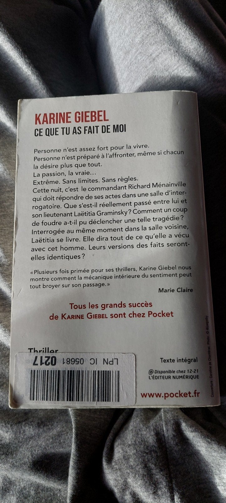 Ce que tu as fait de moi Karin Giebel, Enlèvement, Utilisé, Karine Giebel