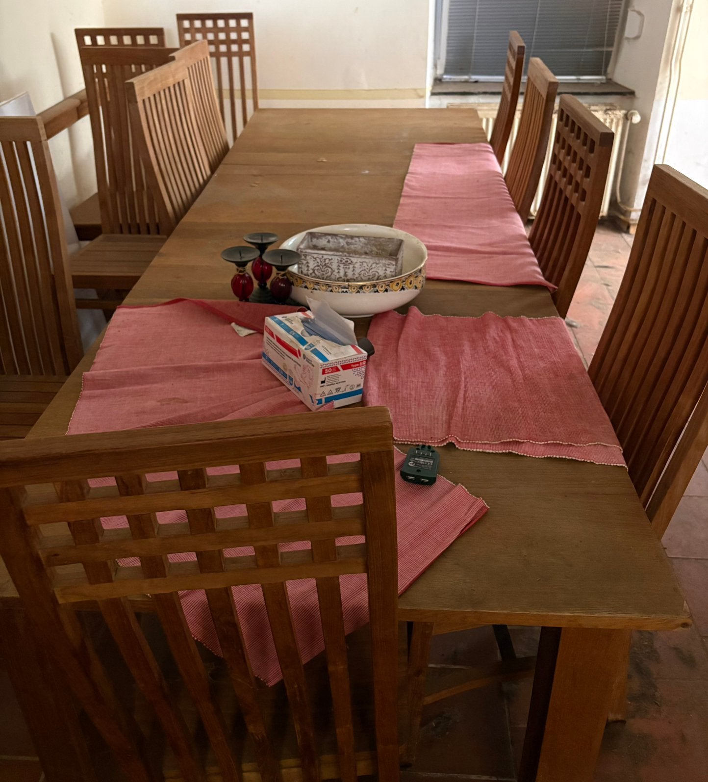 Grande table salle à manger, Enlèvement, Utilisé, Teck, 8 chaises ou plus