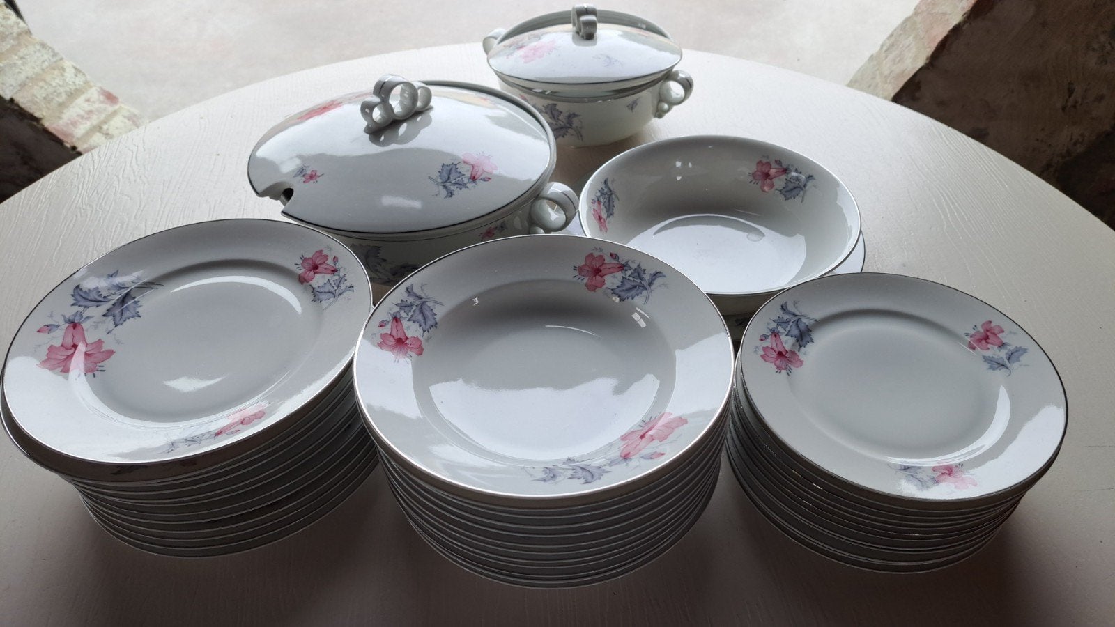 Prachtig 12-persoons vintage servies Gebrüder Benedikt, Ophalen