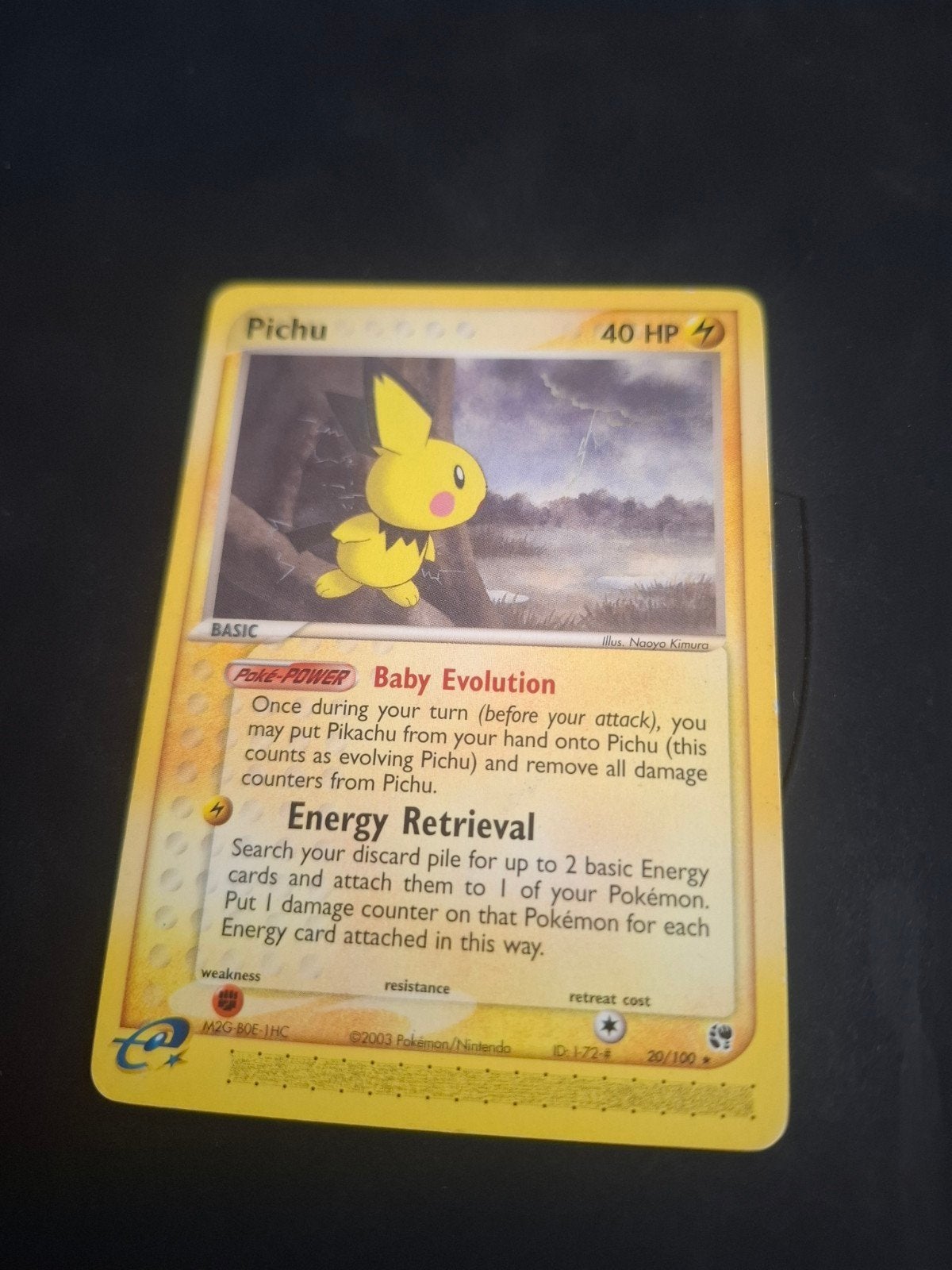 Carte Pokémon de Pichu - 20/100 - EX Sandstorm, Enlèvement ou Envoi