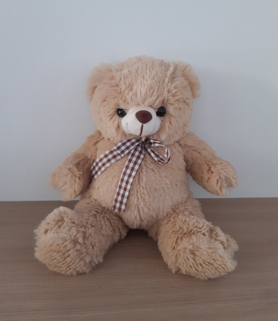 Zachte knuffelbeer met strikje (nog nieuw) - 30 cm, Ophalen of Verzenden, Nieuw