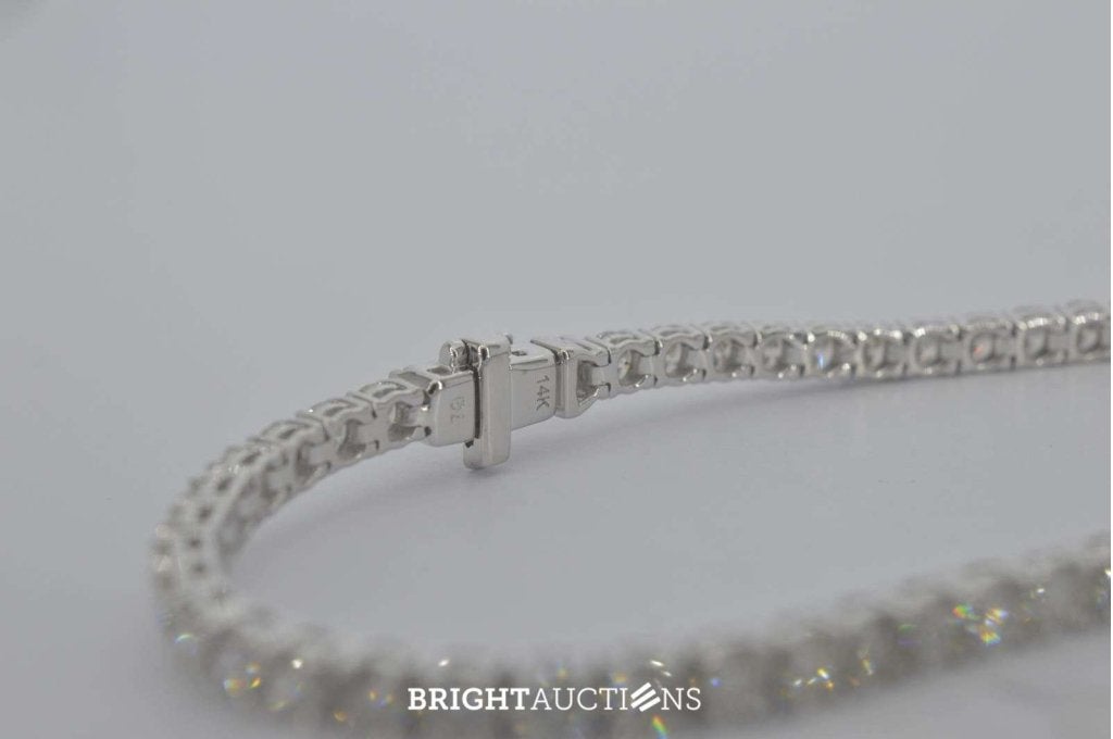 Witgouden tennisarmband met natuurlijke diamanten, Diamant, Niet ingevuld, Or, Enlèvement