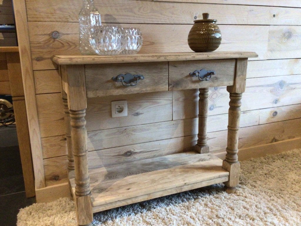 zeer oud landelijke sidetable, Ophalen, 50 tot 100 cm, Eikenhout, Nieuw