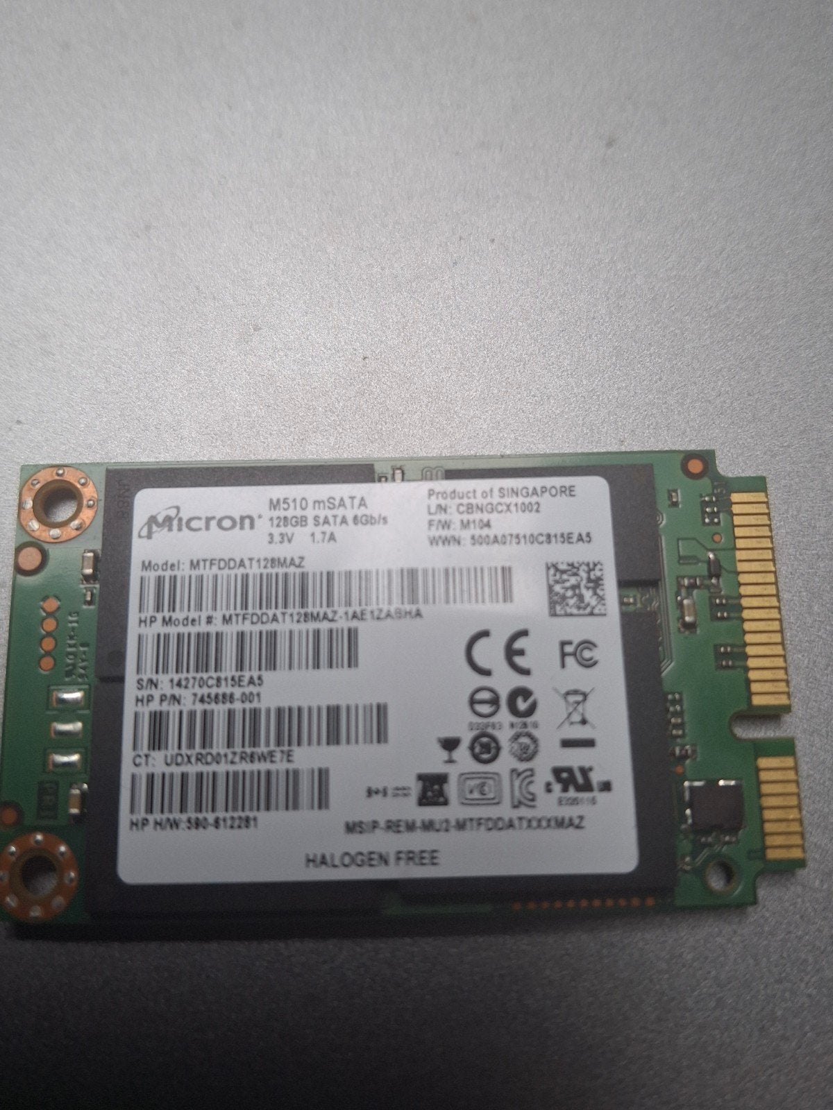 Disque dur SSD Micron M510 mSATA 128 Go SATA 6 Gbit/s,, Informatique & Logiciels, Enlèvement ou Envoi, Interne, Laptop, SSD