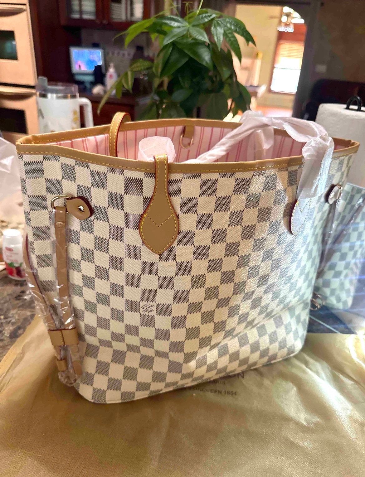 Schone lv Neverfull tas ongebruikt, Enlèvement ou Envoi, Neuf, Rose, Cuir