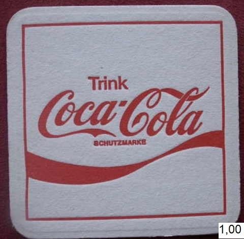 Vierkant Duits Coca Cola bierviltje onderzetter Trink Coca-, Verzamelen, Ophalen of Verzenden, Nieuw