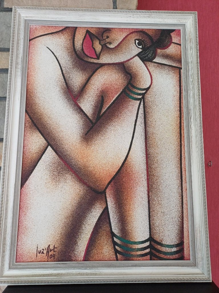 Schilderij van zittende vrouw, Antiek en Kunst, Ophalen