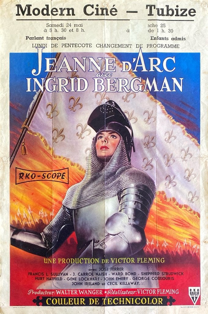 Affiche originale Belge "Joan of Arc" 1948., Enlèvement ou Envoi, Rectangulaire vertical, A1 jusqu'à A3, Utilisé