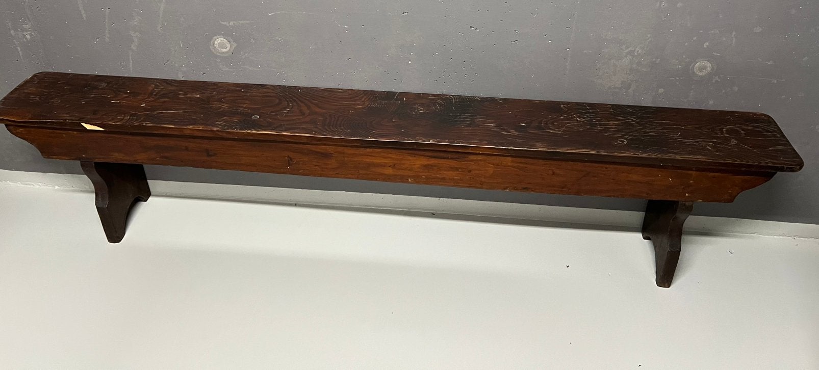 Banc vintage entièrement en chêne, Enlèvement