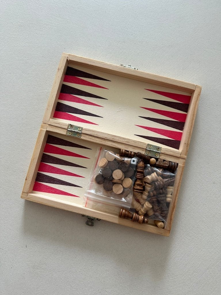 Travel edition - Schaak, dammen en backgammon, Een of twee spelers, Ophalen, Zo goed als nieuw, Reisspel