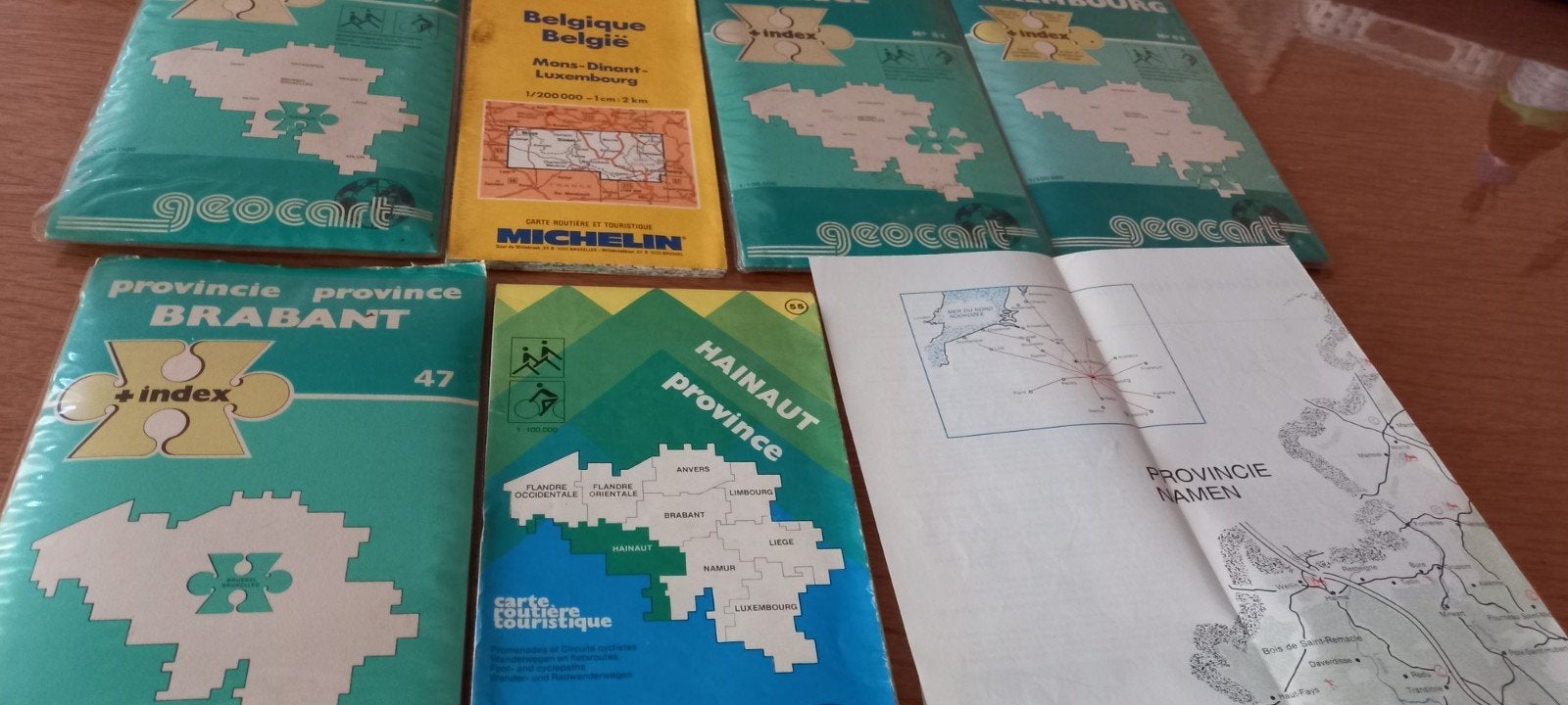 Lot van 6 originele Geocart wegenkaarten, Ophalen