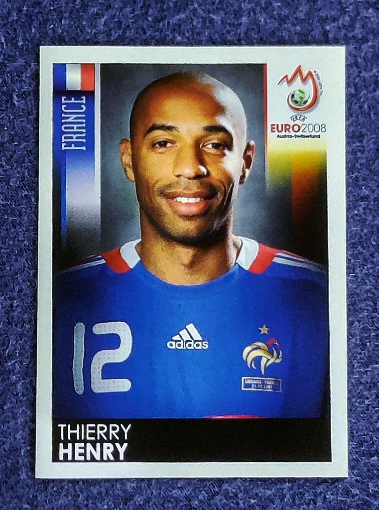 Panini sticker card voetbal ' EK Euro 2008 - Thierry Henry ', Ophalen of Verzenden, Nieuw, Sticker