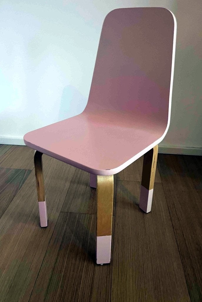 Chaise enfant design bois courbé, rose poudré, Ophalen, Gebruikt, Overige typen