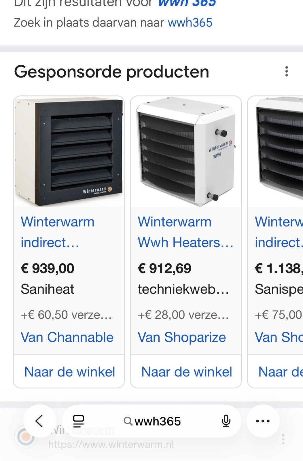 Winterwarm whh365 te koop., Ophalen, Zo goed als nieuw