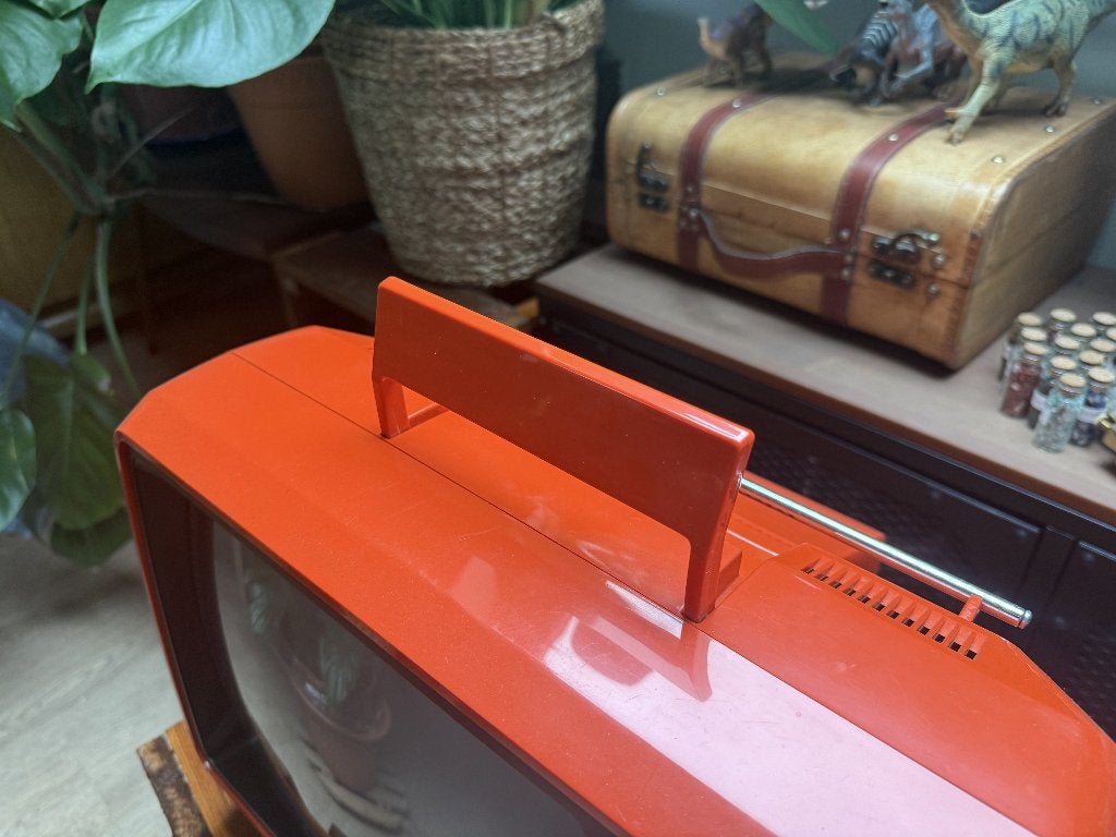 Télévision vintage Philips rouge 12" – Années 70, Enlèvement, Comme neuf, Moins de 40 cm, Philips