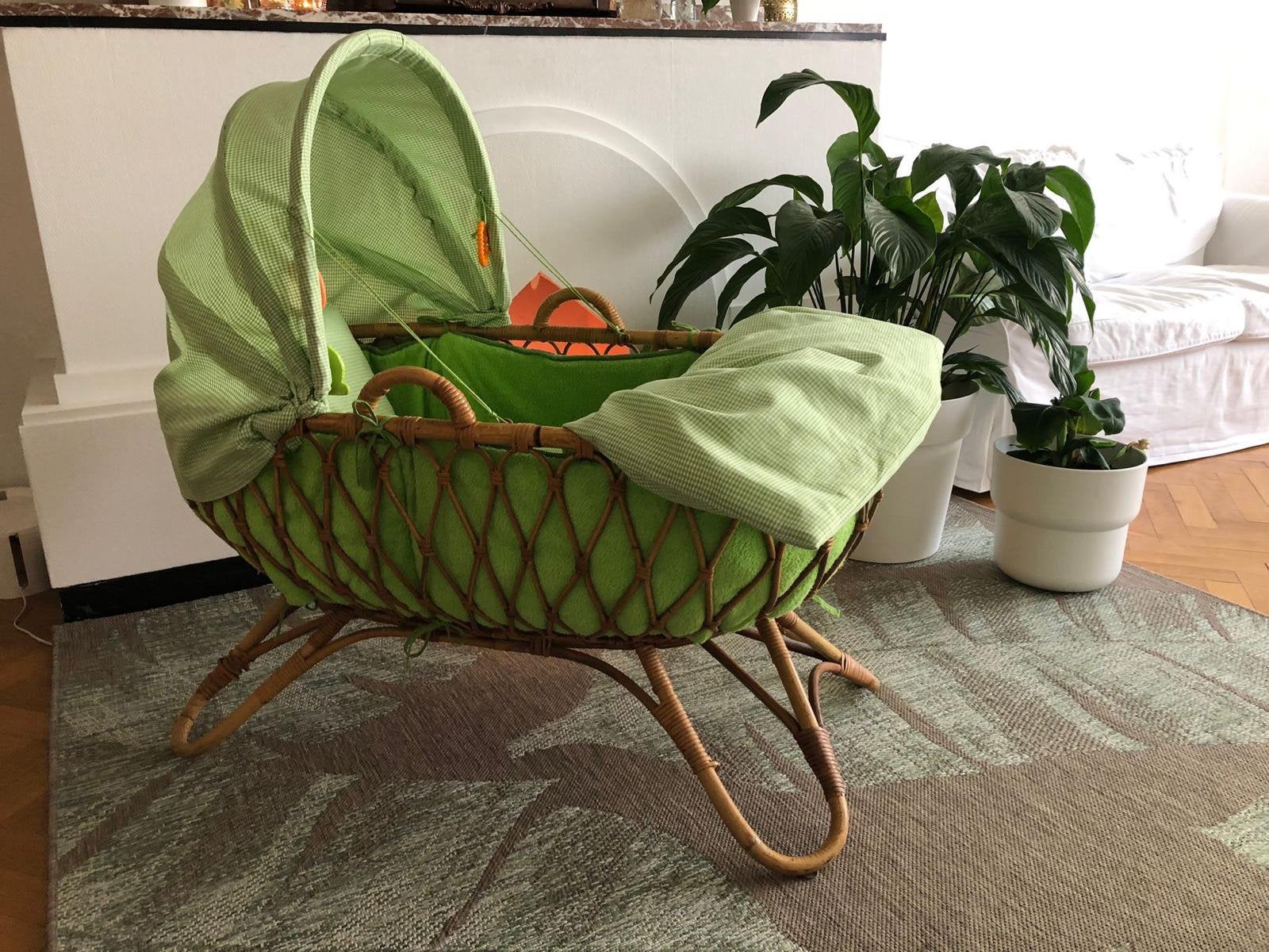 Vintage Rohé Noordwolde rotan wieg – jaren 60 – compleet, Kinderen en Baby's, Ophalen, Zo goed als nieuw, Wieg