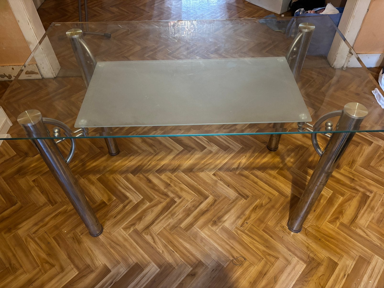 GRATIS GLAZEN TAFEL IN GOEDE STAAT, Ophalen, Gebruikt