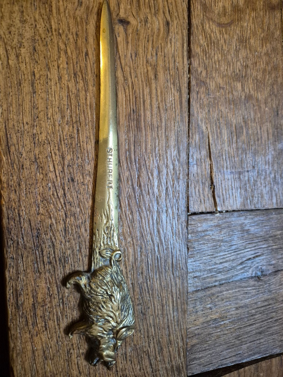 antiek briefopener everzwijn Saint Hubert jacht, Ophalen of Verzenden