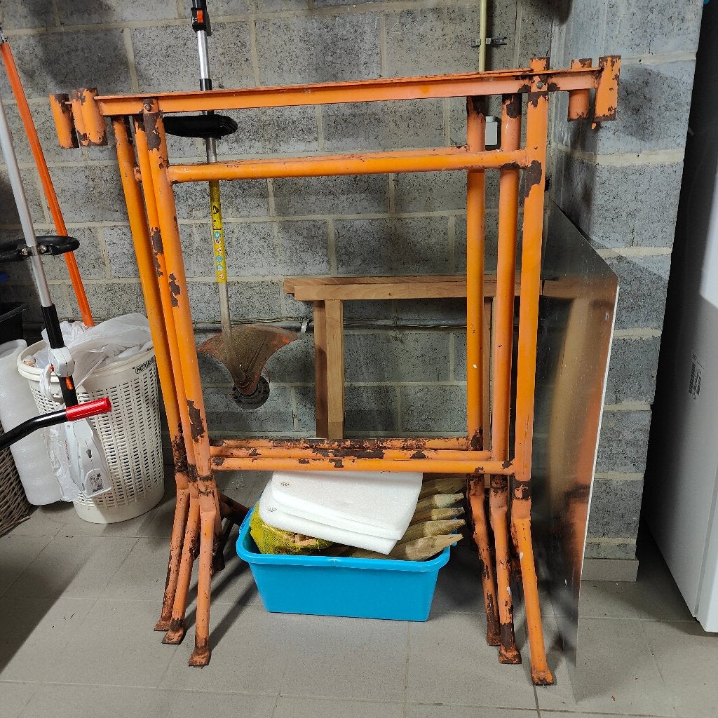 TRETEAUX ECHAFFAUDAGE ORANGE (3), Bricolage & Construction, Échelles & Escaliers, Enlèvement, Utilisé, Échelle, Moins de 2 mètres