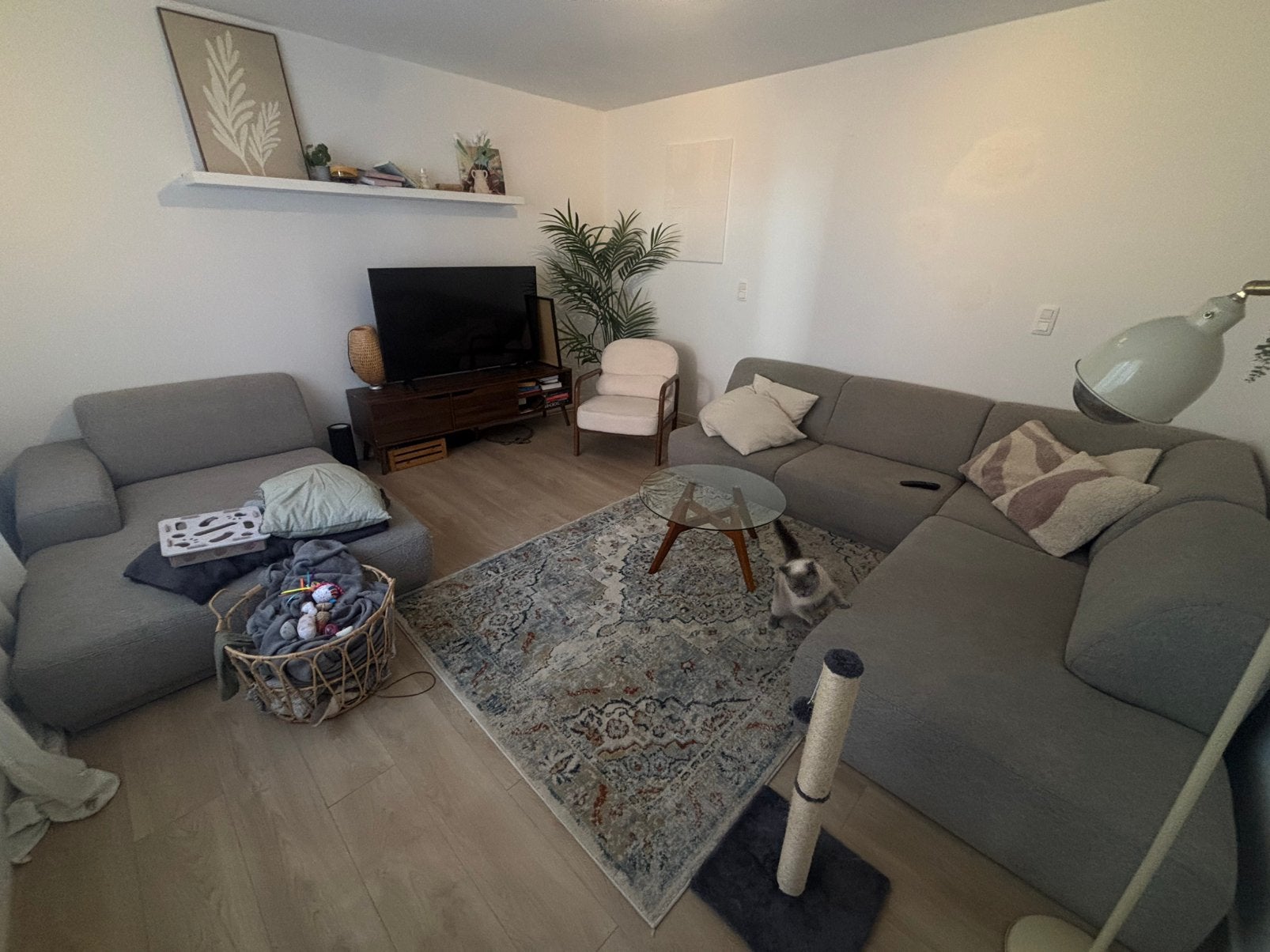 Grijze zetel, Maison & Meubles, Canapés | Coins salons complets, Utilisé, Enlèvement