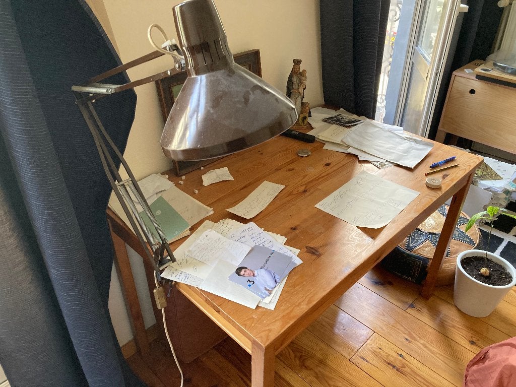 Prachtig houten bureau, Huis en Inrichting, Ophalen, 110 cm, Hout, Zo goed als nieuw