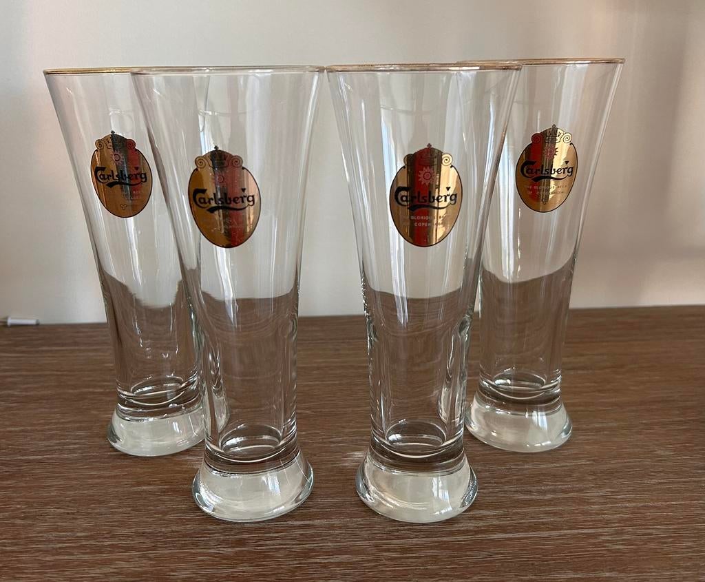 Set Carlsberg bierglazen (4 stuks, Verzamelen, Ophalen, Gebruikt