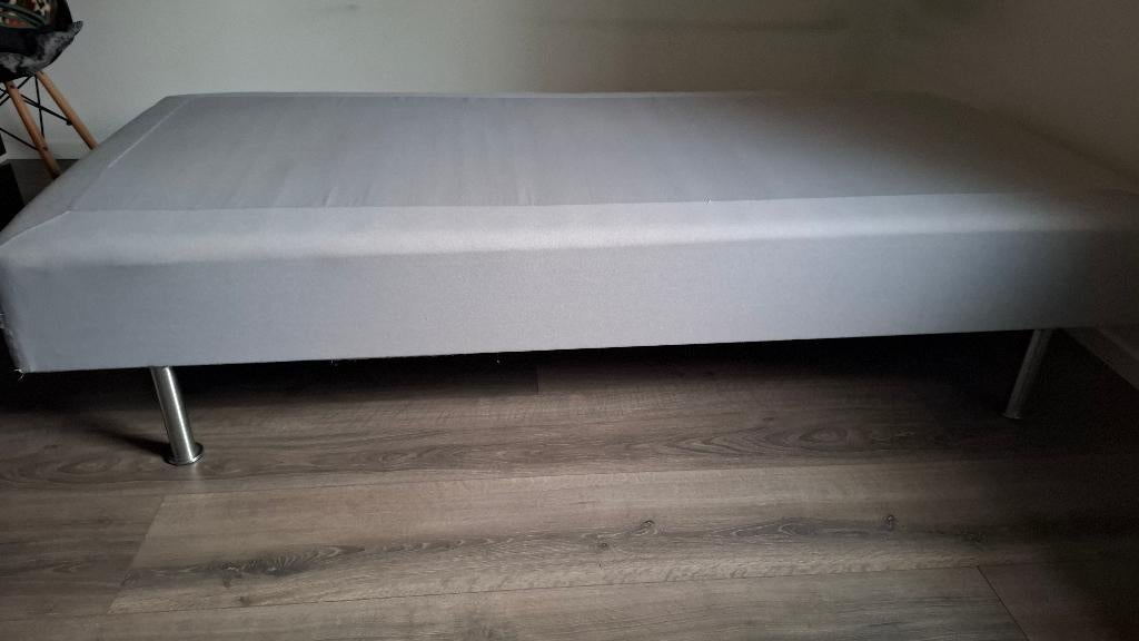 Boxspring 1p 90x200cm, Maison & Meubles, Chambre à coucher | Lits boxsprings, 90 cm, Gris, Une personne, Enlèvement