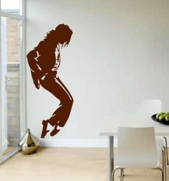 Grand sticker mural Michael Jackson noir (139x57cm), Maison & Meubles, Enlèvement ou Envoi, Neuf, Noir
