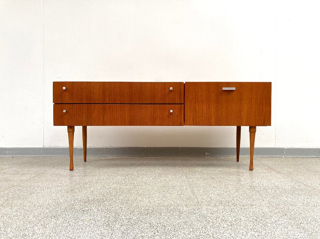 Vintage mid-century teak dressoir/tv kast/platenspelermeubel, Ophalen, Gebruikt, Vintage, 25 tot 50 cm