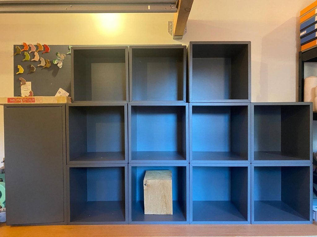 12 EKET kasten donkergrijs IKEA, Huis en Inrichting, Ophalen, Gebruikt, Minder dan 150 cm, Minder dan 100 cm